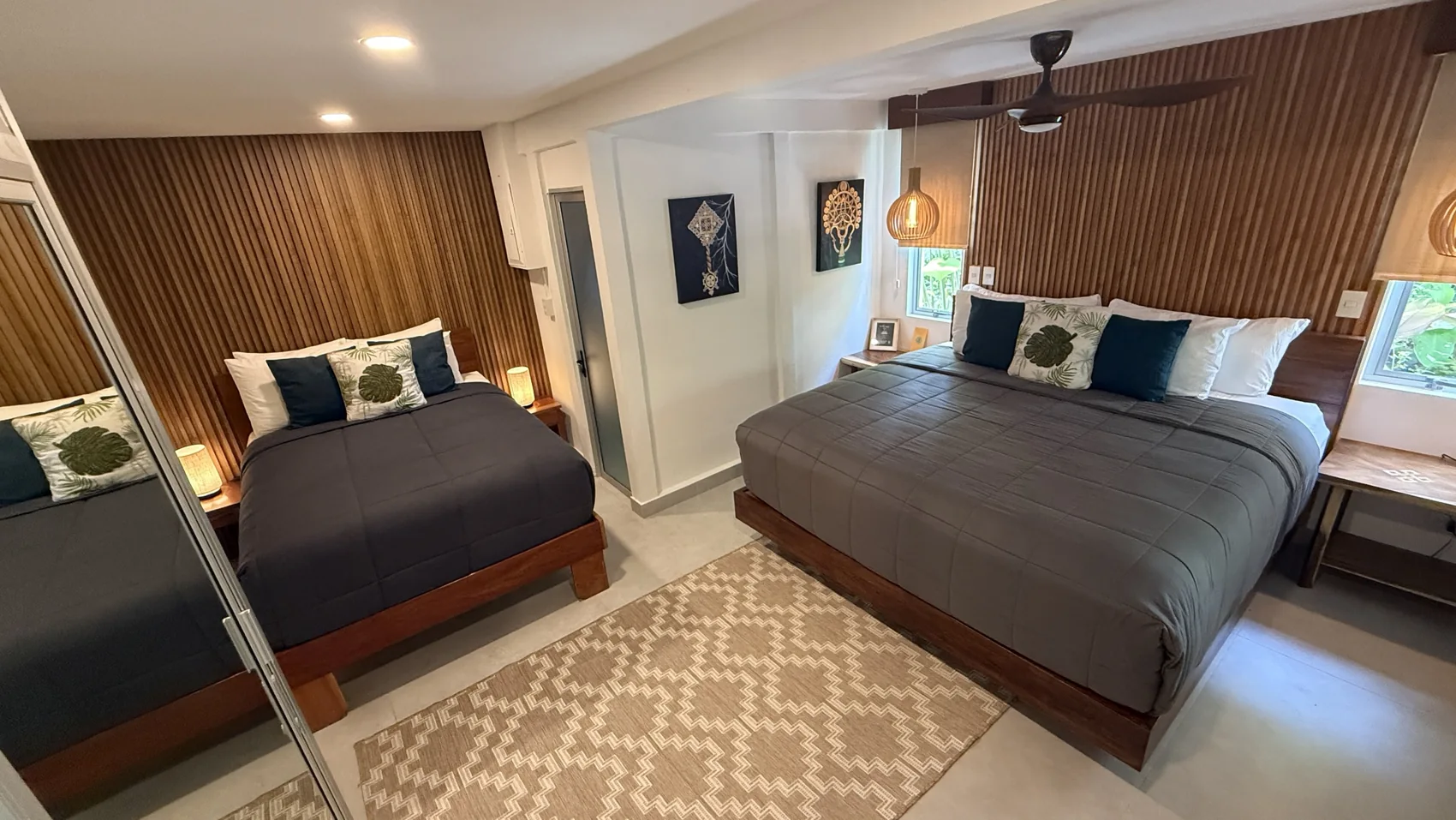 Estrella bedroom: a king bed and a full bed