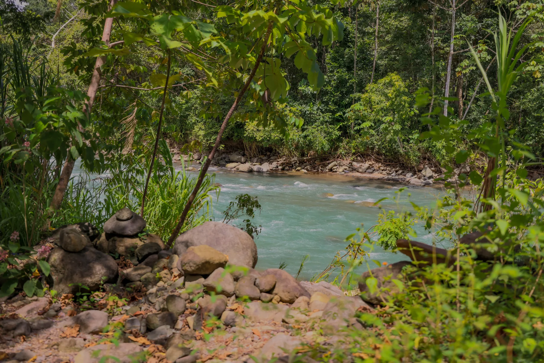 El río al borde de la propiedad