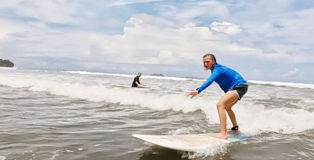 Surf lesson at the beach